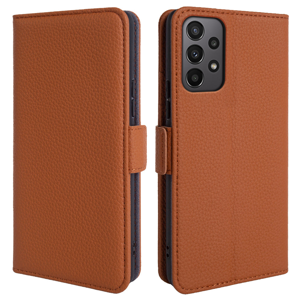 For Samsung Galaxy A23 4G / A23 5G (Global Version) Litchi Texture Wallet Case Genuine Cow Leather Stand Phone Cover For Samsung Galaxy A23 4G / A23 5G (Global Version) Litchi Texture Wallet Case Genuine Cow Leather Stand Phone Cover